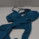 ZAFUL Women's Solid Spaghetti Strap Bralette Bikini Set Two Piece Swimsuit (X-Large, 0-peacock Blue)