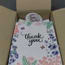Purple Q Crafts Thank You Gift Bags 50 Pack 8" X 4" X 10" Small Paper Bags With Handles Floral Design Thank You Bags For Business, Boutique, Gifts, Wedding Favors