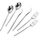 PULOTE 300PCS Silver Plastic Silverware Disposable - Heavy Duty Silver Plastic Cutlery - Disposable Utensils Set Include 100 Knives, 100 Forks and 100 Spoons for Party & Wedding