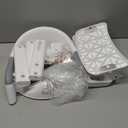 Forbena Potty Training Toilet Seat with Step Stool Ladder, Toddler Kids Potty Seat for Boys Girls, Non Slip Foldable Toilet Training Seat with Soft Cushion, Comfortable Handles (White-Grey)