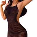 Famstar Sexy Lingerie for Women Naughty Fishnet Lingerie Crotchless Set Bodysuit Teddy Erotic Sheer Mesh Outfits
