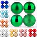 XmasExp 4in Large Christmas Ornaments Christmas Ball Ornaments Giant Tree Decoration Shatterproof Decorative Hanging Balls for Holiday Party Decors(Green, 4pcs)