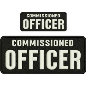 2 x Employee Commissioned Officer Embroidery Patch Set 4x10 inch and 2x5 inch Hook Backing for Uniforms, Tactical Gear, Jackets, Backpacks