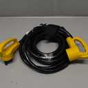 Camco Power Grip 25-Ft 50 Amp RV Extension Cord w/90 Locking End - Rated for 125/250V & 12,500W - Features Threaded Locking Ring for Weatherproof Connection & Coated w/Heat-Resilient PVC (55574)