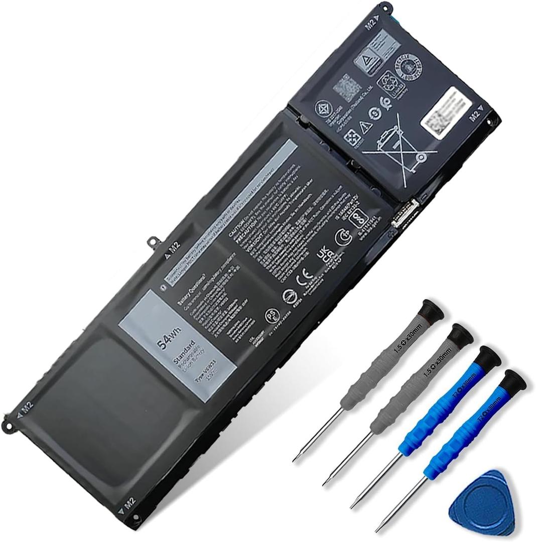 54Wh V6W33 Battery Compatible with Dell 15 3511 3520 3515 3510 5510 5515 5518 5310 5635 5625 5630 Latitude 3320 3330 3420 3520 Vostro 3515 3525 Series 15V 4-Cell