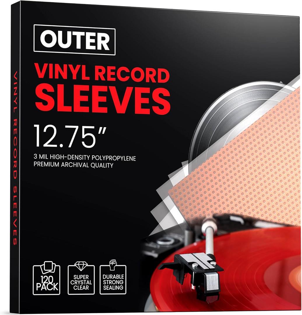 120 Pack Vinyl Outer Record Sleeves  12.75-inch and 3mil Thick - Anti-Static Dust, Moisture and Protection & Scratch-Resistant