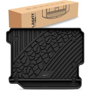 LASFIT Trunk Mat for Jeep Wrangler JL 2018-2025 2026 4 Door Cargo Without SUBWOOFER, All Weather TPE Custom Fit Cargo Mat for Flat Load Floor Gas Type (Not for JK/Not PHEV/Not 2-Door), Black