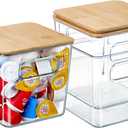 Coffee Pod Holder with Bamboo Lids, 3 PACK K Cup Organizer Large Capacity Coffee Bar Organization and Storage