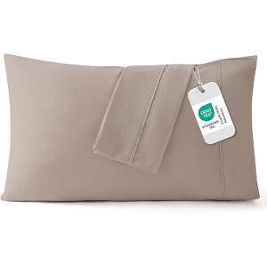 Bedsure Queen Pillow Cases Set of 2 - Khaki Brushed Microfiber Pillowcase 2 Pack, Super Soft Pillowcase, Pillow Case Covers with Envelope Closure, Wrinkle, Fade and Stain Resistant, 20x30 Inches