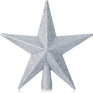 Mr. Pen Glitter Star Tree Topper, 8-Inch Silver Star Christmas Tree Topper (1 x 0.1 x 2 inches)