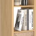 CTESNE2026 Wooden Thick Frame 3 Cube Storage Organizer Shelf with Anti-Tipping Kits + Reversible Open Back Bookcase, Horizontal and Vertical Dual-use, Oak Color, 11inch