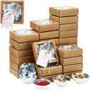 Teenyyou 50 Pack Wedding Favors for Guests Small Ceramic Bowls Bulk Gifts Set 3.3 Inch Blue Floral Design Mini Dipping Bowl Sauce Dish with Cards Box for Party Shower Favor Souvenir, Classic