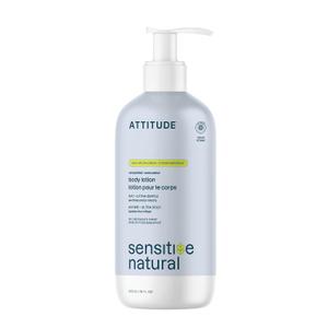 ATTITUDE Body Lotion for Sensitive Skin with Oat, EWG Verified, Dermatologically Tested, Vegan, Extra Gentle, Unscented, 16 Fl Oz