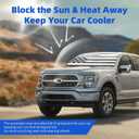 Windshield Sun Shade Compatible with 2021 2022 2023 2024 Ford F150 F250 F350 30"x62" for F-150 Folding Front Window Sunshade Shield Protector (30"x62"(Fit 2021-2024))