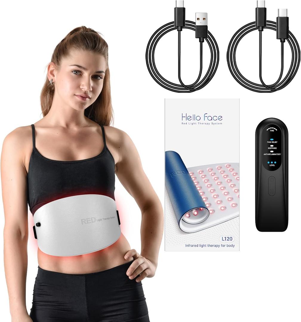 Red Light Therapy Belt, Infrared Light Therapy & Red Light Therapy for Body, 660nm & 850nm Near Infrared Light Therapy Devices for Shoulder Waist Back Pain Relief, Decrease Inflammation(UL)