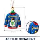3 x Grandson Christmas Ornament 2026 Grandson Ornament Holiday Decor Christmas Ornament Suncatcher Effect Window Hanging Car Hanging