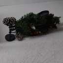 Lvydec Christmas Candle Holder Centerpiece - Pine Cones and Red Berry Table Centerpiece with 3 Candle Holders for Festival Table Home Decoration (Green, Red, Gold)
