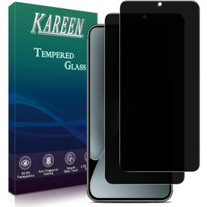 KAREEN 2 Pack Privacy Screen Protector For Samsung Galaxy S25 Anti Spy Private Tempered Glass Film, Fingerprint Unlock Support, Anti Scratch, Bubble Free, Case Friendly