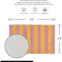 MONDAY MOOSE Bath Mat with Striped Design, Microfiber Absorbent Non Slip Tufted Rug for Floor, Shower or Kitchen (20x32 inch, Sunrose)