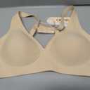 OEAK Womens Deep V Bras Wireless Comfortable Bra Supportive No Underwire Bras Tshirt Push Up Bralettes Plunge Seamless Bra (Beige, S)