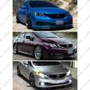 3Pcs Front Bumper Lip Compatible with 2013-2015 Honda Civic, JDM CS Style Air Dam Lower Chin Spoiler Splitter Fit for 13-15 Sedan, Protection Body Kit (Glossy Black)