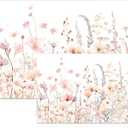 LemonRoad 2 Pcs Pink Floral Tempered Glass Cutting Board Set, 12" x 16" & 8" x 12", Decorative Glass Cutting Boards for Kitchen Counter with Anti-Slip Feet, Dishwasher Safe Countertop Protector