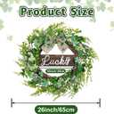 26'' St Patrick's Day Wreath with Bow - Lucky Sign Artificial Shamrock Wreath,St Patricks Day Door Decorations,Four Leaf Clover Irish Wreaths for Front Door Home Garden Party Decor