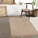 Collive Washable Area Rug 3' x 5', Modern Woven Kitchen Rugs, Tan/Cream Braided Cotton Rug Indoor Door Mat Throw Carpet for Entryway Living Room Nursery Mudroom Laundry Room