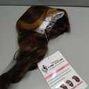 AISI HAIR Chocolate Brown with Caramel Highlights Wig for Women, Long Wavy Lace Hairline Middle Part Synthetic Heat Resistant Wig for Daily Party-26 Inch