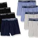 Beverly Hills Polo Club Men's Beverly Hills Polo Club Men's 8 Pack Knit Boxer (Large, New Navy/Grey Heather/Light Blue Heather)