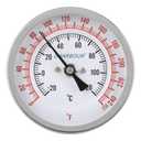 3" Dial Fully Stainless Steel Thermometer for Pot, Kettle, Brewing Bimetal, 2-1/2" Stainless Steel Stem, 0-250 deg F/-20-120 deg C, Accuracy +/-1%, Adjustable, 1/2" NPT Back Mount