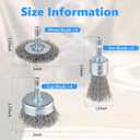 Rocaris 10-Pack Carbon Steel Wire Wheel, Cup, Pen Brush Set with 1/4-Inch Hex Shank for Rust Removal, Corrosion and Scrubbing Surfaces