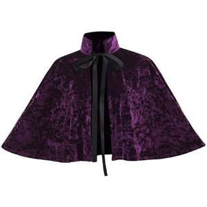 Medieval Shawl Women Renaissance Velvet Cape Wraps Costume Lace Gothic Lolita Cloak for Party