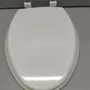 Mayfair Cassel Slow Close Toilet Seat, Easy Clean, Non Slip Premium Wood Seat, Easy Install, Made in USA, Elongated, White