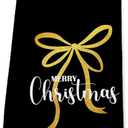 Black and Gold Christmas Kitchen Towels, Gold Bow Decorative Hand Towels for Bathroom, Merry Christmas Dish Towel for Kitchen, 16x24 Inch