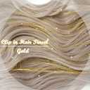 Hair Tinsel Clip in 18 Pcs Gold Clip In Tinsel Hair Extensions, Fairy Hair Tinsel Clips in Sparkly Glitter Hair Tinsel Kit Accessories for Girls Women Festival Party Daily Use (Gold-18 Pcs)