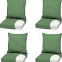 Arden Outdoor Foam Deep Seat Cushion (4-Pack), 22x24, Premium High-Density Foam, Never Flattens, Weather-Proof for Patio Chair Sofa Couch, Bright Moss Green Leala