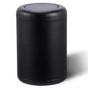 Waste Can 3 Gallon with Swing LidBrushed Stainless Steel Trash CanMetal Cylindrical Garbage CanBrass Wastebasket Bin for Bathroom,LivingRoom,Office,Kitchen,Bedroom,Hotel (Black)