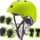 Kids Helmet,Toddler Skateboard Helmets for Ages 2-3-5-8-14 Years Boys Girls with Knee and Elbow Pads Wrist Guards fit Roller Skates,Skateboarding,Skating Scooter Adjustable Kids Helmet (Green)