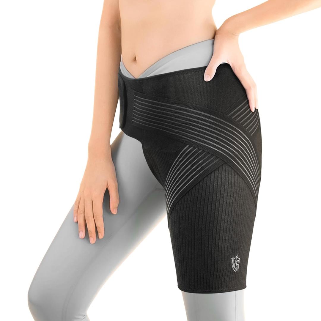 Vital Salveo Compression Hip Brace  Support for Men & Women, Hip Pain Relief, Injury Recovery, Comfortable & Adjustable Design (1PC) - Large