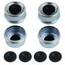 YGDMD 4PCS 2.44" Trailer Hub Grease Cap with 8PCS Rubber Plugs,Trailer Bearing Dust Cap Fits Most 5200-6000 Pound Axles for Dust Protection,Trailers Hub Caps for Trailers,RV