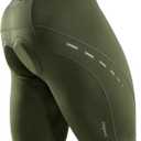 Nepest Men's Bike Shorts 4D Padded Cycling Road Biking Riding Biker Bicycle Mountain Cycle Shorts Zipper Pockets (Large, Army Green)