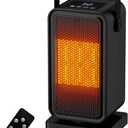 Small Space Heater for Indoor Use, Fast Heating Portable Desk Heater, Dual Power Modes, Timer & Overheat Protection  Personal Space Heater for Bedroom, Office, Home (BLACK)