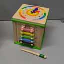 WOODMAM Wooden 7-in-1 Activity Cube| Montessori Toys for 1 2 3 Year Old Toddlers| Baby Educational Developmental Toys |One Year Old Boys Girls First Birthday Gifts |Bonus Sorting & Stacking Board (Green)