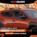 Rain Guard Compatible with Subaru Crosstrek 2024 2025 Tape-On Extra Durable Side Window Visor Deflectors Fit for Subaru Impreza 2024-2025 Rain Guards Black 4 PCS