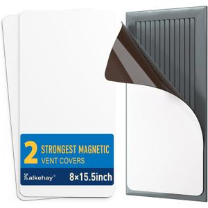 2 Pack Strong Magnetic Vent Covers for Home Ceiling, 8x15.5 Inches Furnace Vent Cover for Steel Air Registers, Floor, Wall, RV, HVAC (White)