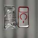 For iPhone 17 Pro Max Compatible with Magsafe  Red/Clear Case, Shockproof Soft Silicone Protection Magnetic Charge