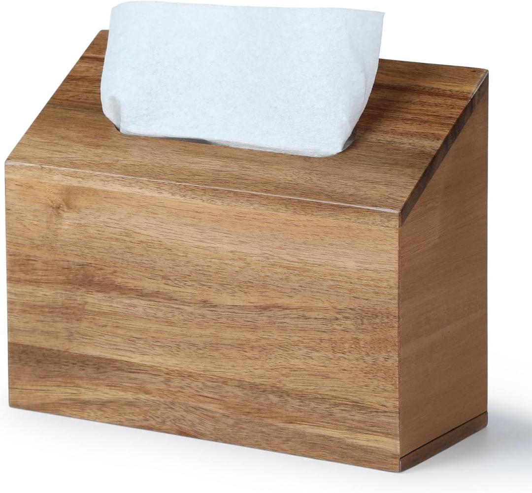 YANGQIHOME Acacia Hand Towel Box Cover Compatible with Kleenex Disposable Paper Hand Towels, Wall Mounted Paper Towel Holders, Hand Towel Holder for Bathroom, Car, Tabletop