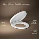 KOHLER K-26802-0 Impro ReadyLatch Quiet Close Round Toilet Seat, White Toilet Seat, Grip-Tight Bumpers, New Home Essentials, Slam Prevention