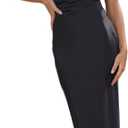 Gmeitoey 2026 Satin Cap Sleeve Cowl Back Summer Dresses for Women Elegant Ruched Waist Wedding Guest Midi Dress (Black, XL)